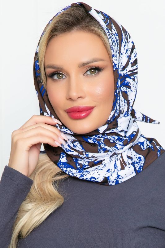 Headscarf with turn up (watercolor blue) KP10