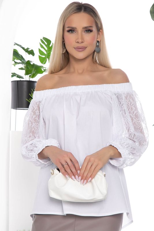 Peasant woman blouse (white) B10463