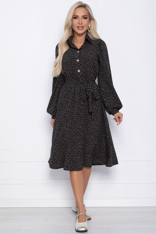 Dress Ruzana (black/polka dots) P10738