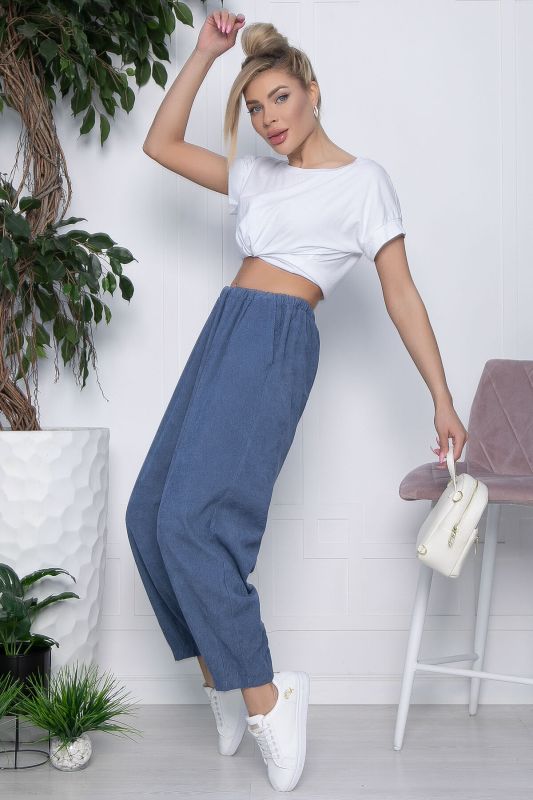 Boho wide trousers (blue) B10843