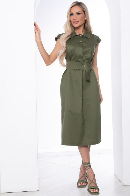 Dress "Nuances of style" (khaki) P8751