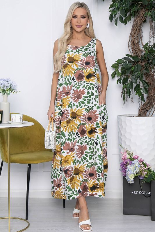 Sundress In boho style (flowers) P10629