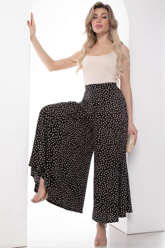 Trousers "Camellia" (black/polka dots) B9090