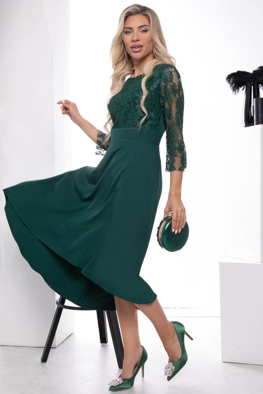 Dress "Lika" (green) P7521