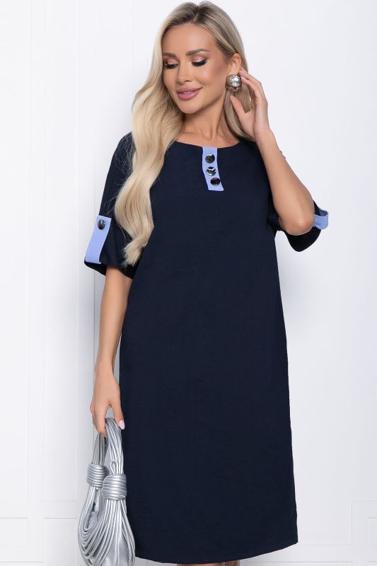 Kayla luxury combined dress (blue) P10873