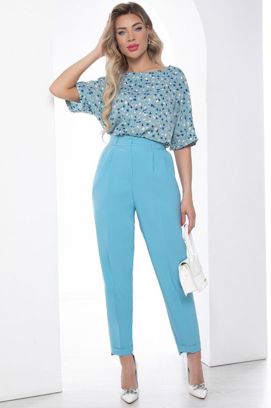 Trousers "Love between us" (blue) B9050